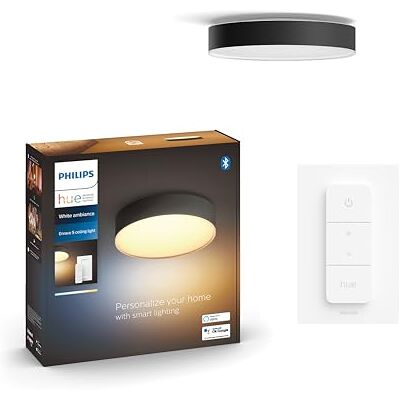 Philips Enrave Plafondlamp Dimbaar Warm tot Koel Wit Licht – Werkt met Alexa, Google Home & Apple HomeKit – Verbind met Hue Bridge Smart Lamp 38 cm Inclusief 1 Dimmer Switch Zwart Philips Enrave Plafondlamp Dimbaar Warm tot Koel Wit Licht – Werkt met Alexa, Google Home & Apple HomeKit – Verbind met Hue Bridge Smart Lamp 38 cm Inclusief 1 Dimmer Switch Zwart