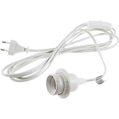 ChiliTec 3,4 m E27 fitting kabel met schakelaar, snoerschakelaar, montagering voor staande lampen en hanglampen, papieren lampenkap, sterlampen, wit ChiliTec 3,4 m E27 fitting kabel met schakelaar, snoerschakelaar, montagering voor staande lampen en hanglampen, papieren lampenkap, sterlampen, wit
