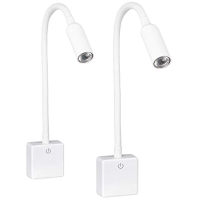 SEBSON ® 2x LED Stopcontact Lamp Dimbaar Wit, Wandlamp met Stekker 4W, Stekkerlamp met Zwanenhals Flexibel Neutraal Wit 4000K Leeslamp, Nachtlamp SEBSON ® 2x LED Stopcontact Lamp Dimbaar Wit, Wandlamp met Stekker 4W, Stekkerlamp met Zwanenhals Flexibel Neutraal Wit 4000K Leeslamp, Nachtlamp