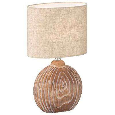Fischer & Honsel Tobse tafellamp Houtkleur Zandkleurige stoffen en linnen lampenkap L: 23,00 cm, b: 13,00 cm, H: 39,00 cm met koordschakelaar 1 x E14 max. 25 W Fischer & Honsel Tobse tafellamp Houtkleur Zandkleurige stoffen en linnen lampenkap L: 23,00 cm, b: 13,00 cm, H: 39,00 cm met koordschakelaar 1 x E14 max. 25 W