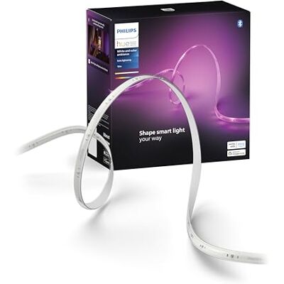 Philips Indoor Ledstrip, verpakking van 1 stuk van 10 meter, Solo Lightstrip basisset, te bedienen met Hue App, de ledstrips werken met Alexa, Google Assistant en Apple HomeKit Philips Indoor Ledstrip, verpakking van 1 stuk van 10 meter, Solo Lightstrip basisset, te bedienen met Hue App, de ledstrips werken met Alexa, Google Assistant en Apple HomeKit