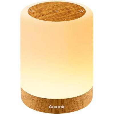 Auxmir Bedlampje met RGB-aanraakfunctie, dimbaar LED nachtlichtje met instelbare intensiteit, USB oplaadbaar, met timer- en geheugenfunctie, nachtlampje voor kinderen/volwassenen, buiten/binnen Auxmir Bedlampje met RGB-aanraakfunctie, dimbaar LED nachtlichtje met instelbare intensiteit, USB oplaadbaar, met timer- en geheugenfunctie, nachtlampje voor kinderen/volwassenen, buiten/binnen