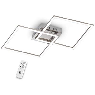 EGLO LED plafondlamp PALMAVES 1, 2-lamps van aluminium, staal, kunststof, geborsteld, nikkel-mat, wit, met afstandsbediening, lichtkleur warm wit koud wit, nachtverlichting, dimbaar EGLO LED plafondlamp PALMAVES 1, 2-lamps van aluminium, staal, kunststof, geborsteld, nikkel-mat, wit, met afstandsbediening, lichtkleur warm wit koud wit, nachtverlichting, dimbaar
