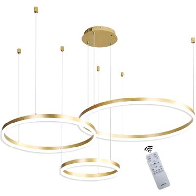 YYUTLUO Moderne led-kroonluchter DIY cirkel 3 gouden ringen: 20 + 40 + 60 cm = 45 W hangende verlichting led metaal + acryl afstandsbediening dimbaar 2,4G hanglamp plafond rond woonkamer slaapkamer YYUTLUO Moderne led-kroonluchter DIY cirkel 3 gouden ringen: 20 + 40 + 60 cm = 45 W hangende verlichting led metaal + acryl afstandsbediening dimbaar 2,4G hanglamp plafond rond woonkamer slaapkamer