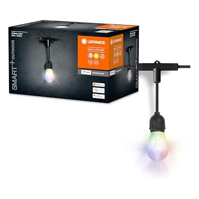 LEDVANCE SMART+ 4,5 W wifi outdoor lichtketting, 240 lm, zwart, warm wit licht (3000 K) en RGB-licht met 16 miljoen kleuren, bestuurbaar via app, compatibel met LEDVANCE SMART+ 4,5 W wifi outdoor lichtketting, 240 lm, zwart, warm wit licht (3000 K) en RGB-licht met 16 miljoen kleuren, bestuurbaar via app, compatibel met