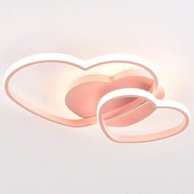 HAZARA Led-plafondlamp moderne woonkamer plafondlamp dimbaar hart plafondlamp acryl ontwerp licht kinderen slaapkamer verlichting slaapkamer decoratie kroonluchter Ø54 x h 5,5 cm (kleur: roze) HAZARA Led-plafondlamp moderne woonkamer plafondlamp dimbaar hart plafondlamp acryl ontwerp licht kinderen slaapkamer verlichting slaapkamer decoratie kroonluchter Ø54 x h 5,5 cm (kleur: roze)