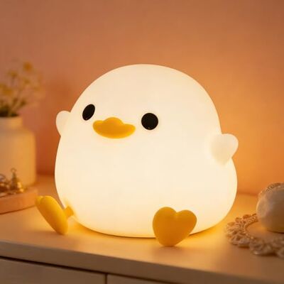 FAMIDUO DoDo Duck Lamp, Cute Pea Duck Night Light, 2 niveaus, dimbaar, Ducky Night Lamp, LED Squishy Animal Light voor Kids Sleep, Oplaadbare Bedside Touch Siliconen Lamp, College Dorm Decor Cadeau Speelgoed FAMIDUO DoDo Duck Lamp, Cute Pea Duck Night Light, 2 niveaus, dimbaar, Ducky Night Lamp, LED Squishy Animal Light voor Kids Sleep, Oplaadbare Bedside Touch Siliconen Lamp, College Dorm Decor Cadeau Speelgoed
