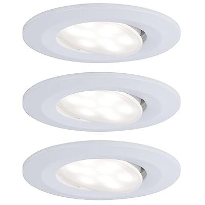 Paulmann 99931 Calla Set van 3 ronde led-inbouwspots 3 x 6,5 W IP65 dimbaar wit mat kunststof kastverlichting 4000 K Paulmann 99931 Calla Set van 3 ronde led-inbouwspots 3 x 6,5 W IP65 dimbaar wit mat kunststof kastverlichting 4000 K