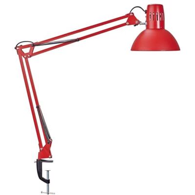 MAUL study bureaulamp van metaal, professionele ledlamp, flexibele klemlamp voor kantoor en werkplaats, hoogwaardige ledverlichting, bureaulamp met ledlamp, rood MAUL study bureaulamp van metaal, professionele ledlamp, flexibele klemlamp voor kantoor en werkplaats, hoogwaardige ledverlichting, bureaulamp met ledlamp, rood