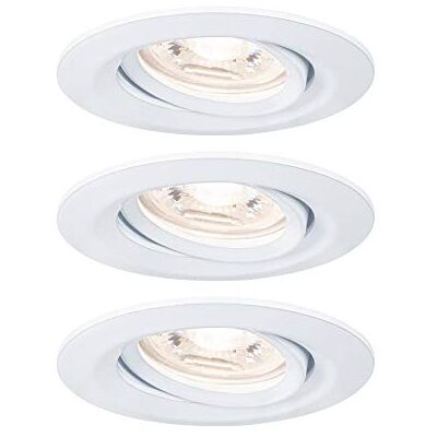 Paulmann Nova Mini LED inbouwspots, ronde hoek, draaibaar, incl. 3 x 4 watt, plafondinbouwspot, matwit, inbouwlamp, aluminium, warmwit, 2700 K, 94293 Paulmann Nova Mini LED inbouwspots, ronde hoek, draaibaar, incl. 3 x 4 watt, plafondinbouwspot, matwit, inbouwlamp, aluminium, warmwit, 2700 K, 94293
