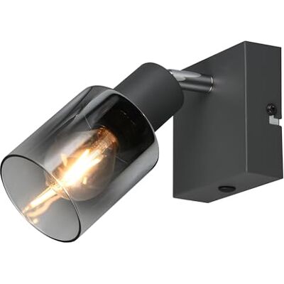 RL LIVE YOUR LIGHT Reality Leuchten CADIZ R81781042 Wandlamp, antraciet metaal, gespoten chroom glas, excl. 1x E14 RL LIVE YOUR LIGHT Reality Leuchten CADIZ R81781042 Wandlamp, antraciet metaal, gespoten chroom glas, excl. 1x E14