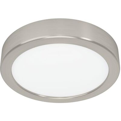 EGLO Fueva 6 led-plafondlamp, ronde plafondlamp, bureauverlichting, opbouwlamp van zilverkleurig metaal en kunststof, wit, warm wit koud wit, ø 16,5 cm EGLO Fueva 6 led-plafondlamp, ronde plafondlamp, bureauverlichting, opbouwlamp van zilverkleurig metaal en kunststof, wit, warm wit koud wit, ø 16,5 cm