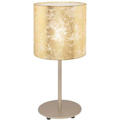 EGLO Tafellamp Viserbella, 1 vlam tafellamp vintage, modern, bedlampje van staal en textiel, woonkamerlamp in champagne, goud, lamp met schakelaar, E27 fitting de salon en acier et textile couleur champagne, doré, avec interrupteur, douille E27 EGLO Tafellamp Viserbella, 1 vlam tafellamp vintage, modern, bedlampje van staal en textiel, woonkamerlamp in champagne, goud, lamp met schakelaar, E27 fitting de salon en acier et textile couleur champagne, doré, avec interrupteur, douille E27