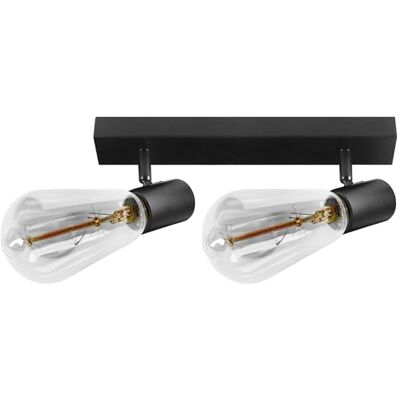 Miratic Plafondspots E27 IP20 plafondverlichting voor woonkamer, keuken en slaapkamer, plafondlamp, spot voor binnenverlichting (geen lamp inbegrepen) (2 x 60 W) Miratic Plafondspots E27 IP20 plafondverlichting voor woonkamer, keuken en slaapkamer, plafondlamp, spot voor binnenverlichting (geen lamp inbegrepen) (2 x 60 W)