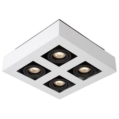LUCIDE XIRAX Plafondspot – led dim to warm – GU10 (MR16) – 4 x 5 W 2200 K/3000 K – wit LUCIDE XIRAX Plafondspot – led dim to warm – GU10 (MR16) – 4 x 5 W 2200 K/3000 K – wit