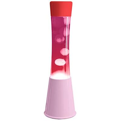 Fisura Roze lavalamp basis, roze vloeistof, transparante lava en rood deksel ontspanningseffect met reservelamp 11 cm x 11 cm x 39,5 cm Fisura Roze lavalamp basis, roze vloeistof, transparante lava en rood deksel ontspanningseffect met reservelamp 11 cm x 11 cm x 39,5 cm