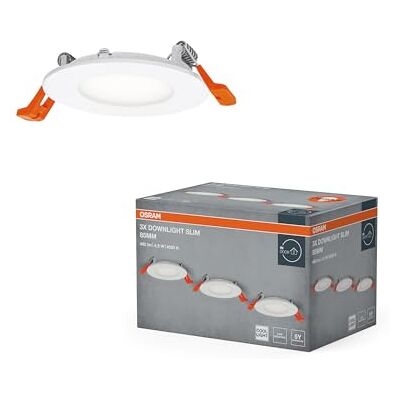 OSRAM LED inbouwspot Essential Slim 85mm 4,5W wit set van 3 downlights 240lm koud wit 4000K plafondspot IP20 OSRAM LED inbouwspot Essential Slim 85mm 4,5W wit set van 3 downlights 240lm koud wit 4000K plafondspot IP20