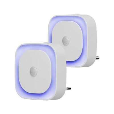 YUNLEX Nachtlampje met bewegingsmelder en schemersensor, 3 sensormodi, dimbaar blauw nachtlampje voor kinderen, badkamer en slaapkamer YUNLEX Nachtlampje met bewegingsmelder en schemersensor, 3 sensormodi, dimbaar blauw nachtlampje voor kinderen, badkamer en slaapkamer