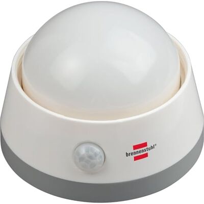 Brennenstuhl Led-nachtlicht/oriëntatielamp met infrarood bewegingsmelder (zacht licht incl. push-schakelaar en batterijen) wit Brennenstuhl Led-nachtlicht/oriëntatielamp met infrarood bewegingsmelder (zacht licht incl. push-schakelaar en batterijen) wit