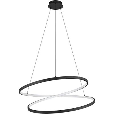 EGLO Ruotale LED hanglamp hanglamp eettafel kroonluchter slaapkamer eetkamer kroonluchter metalen ringen zwart warm wit Ø 70 cm EGLO Ruotale LED hanglamp hanglamp eettafel kroonluchter slaapkamer eetkamer kroonluchter metalen ringen zwart warm wit Ø 70 cm