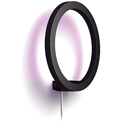 Philips Sana Wandlamp Duurzame led-verlichting Wit in gekleurd licht Dimbaar Verbind met Hue Bluetooth of Bridge Werkt met Alexa en Google Home Zwart Philips Sana Wandlamp Duurzame led-verlichting Wit in gekleurd licht Dimbaar Verbind met Hue Bluetooth of Bridge Werkt met Alexa en Google Home Zwart