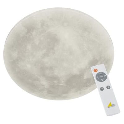 Trio Leuchten 627514000 Lunar Led-Plafondlamp, Acryl Met Maanmotief, Maanfase Verwisselbaar, 1 X 22 Watt, Helderheid Instelbaar, Nachtelijke Functie, Incl. Afstandsbediening, Wit Trio Leuchten 627514000 Lunar Led-Plafondlamp, Acryl Met Maanmotief, Maanfase Verwisselbaar, 1 X 22 Watt, Helderheid Instelbaar, Nachtelijke Functie, Incl. Afstandsbediening, Wit