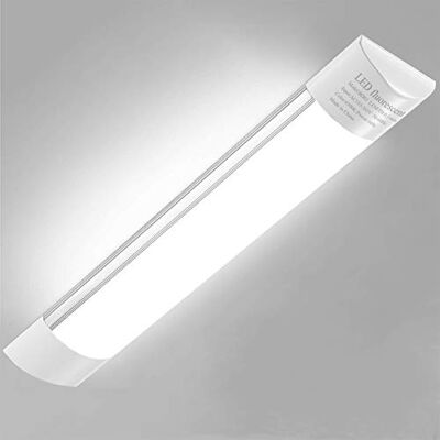Sararoom Led-plafondlamp voor vochtige ruimtes, 90 cm, 30 W, met werkplaatslamp, 3600 lm, koudwit, 6500 K, TL-buis voor garage, kelder, badkamer, kantoor, magazijn Sararoom Led-plafondlamp voor vochtige ruimtes, 90 cm, 30 W, met werkplaatslamp, 3600 lm, koudwit, 6500 K, TL-buis voor garage, kelder, badkamer, kantoor, magazijn