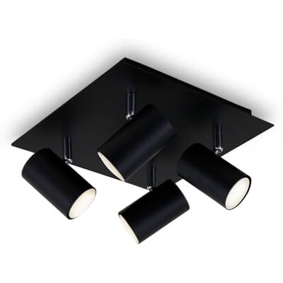 Briloner Lampen plafondlamp zwenkbaar 4x GU10 max. 40 watt, zwart Briloner Lampen plafondlamp zwenkbaar 4x GU10 max. 40 watt, zwart