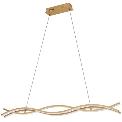 EGLO Lasana 4 led-hanglamp, golflamp voor eetkamer, hanglamp, metalen imitatie hout, kroonluchter slaapkamer, warm wit EGLO Lasana 4 led-hanglamp, golflamp voor eetkamer, hanglamp, metalen imitatie hout, kroonluchter slaapkamer, warm wit