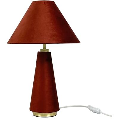 Relaxdays Tafellamp, fluwelen lampenkap en metalen voet, E14, h x d 47 x 30 cm, bedlamp met kabel, slaapkamer, kleur naar keuze Relaxdays Tafellamp, fluwelen lampenkap en metalen voet, E14, h x d 47 x 30 cm, bedlamp met kabel, slaapkamer, kleur naar keuze