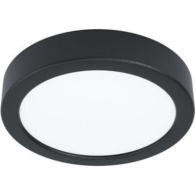EGLO Led Fueva 5 Plafondlamp, 1 lichtpunt, moderne opbouwlamp van staal met een kunststof lichtoppervlak, led-plafondlamp in zwart en wit, diameter 16 cm, neutraal wit EGLO Led Fueva 5 Plafondlamp, 1 lichtpunt, moderne opbouwlamp van staal met een kunststof lichtoppervlak, led-plafondlamp in zwart en wit, diameter 16 cm, neutraal wit