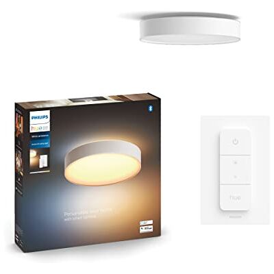 Philips Enrave Plafondlamp Dimbaar Warm tot Koel Wit Licht – Werkt met Alexa, Google Home & Apple HomeKit – Verbind met Hue Bridge Smart Lamp 55 cm Inclusief 1 Dimmer Switch Wit Philips Enrave Plafondlamp Dimbaar Warm tot Koel Wit Licht – Werkt met Alexa, Google Home & Apple HomeKit – Verbind met Hue Bridge Smart Lamp 55 cm Inclusief 1 Dimmer Switch Wit