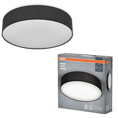 OSRAM Plafondlamp ORBIS PARIS 400 mm, zwart, fitting 2 x E27, kan worden uitgerust met een aangesloten lamp, hoogwaardig, modern design, met stoffen kap, geschikt voor binnen, rond, IP20 OSRAM Plafondlamp ORBIS PARIS 400 mm, zwart, fitting 2 x E27, kan worden uitgerust met een aangesloten lamp, hoogwaardig, modern design, met stoffen kap, geschikt voor binnen, rond, IP20