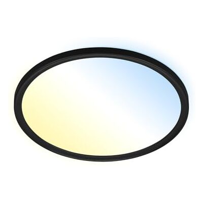 Briloner Leuchten 7079-015 dimbaar led-paneel, plafondlamp met achtergrondverlichting, afstandsbediening, 18 W, 2400 lumen, wit/zwart, 293 x 28 mm (diameter x hoogte) Briloner Leuchten 7079-015 dimbaar led-paneel, plafondlamp met achtergrondverlichting, afstandsbediening, 18 W, 2400 lumen, wit/zwart, 293 x 28 mm (diameter x hoogte)