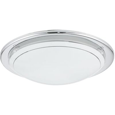 EGLO plafondlamp PLANET 1, 1 lichtbron wandlamp, stalen plafondlamp, kleur: chroom, glas: wit gelakt, fitting: E27 EGLO plafondlamp PLANET 1, 1 lichtbron wandlamp, stalen plafondlamp, kleur: chroom, glas: wit gelakt, fitting: E27