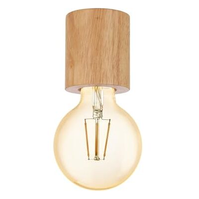 EGLO Plafondlamp Turialdo, 1-vlammige lamp, industriële opbouwlamp, vintage, modern van hout en staal, plafondlamp in naturel, zwart, met E27-fitting EGLO Plafondlamp Turialdo, 1-vlammige lamp, industriële opbouwlamp, vintage, modern van hout en staal, plafondlamp in naturel, zwart, met E27-fitting
