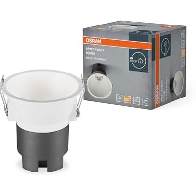 OSRAM SPOT TWIST inbouwspot, wit, 10 W, 800 lm, 830 W, diameter 93 mm, warmwit, tot 90% energiebesparing in vergelijking met halogeen downlights, installatie OSRAM SPOT TWIST inbouwspot, wit, 10 W, 800 lm, 830 W, diameter 93 mm, warmwit, tot 90% energiebesparing in vergelijking met halogeen downlights, installatie