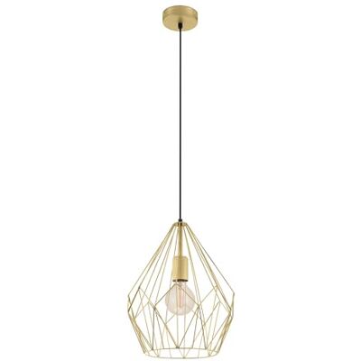 EGLO pendellamp CARLTON, 1 lichtbron Vintage pendelarmatuur, retro hanglamp van staal, kleur: goud, fitting: E27 EGLO pendellamp CARLTON, 1 lichtbron Vintage pendelarmatuur, retro hanglamp van staal, kleur: goud, fitting: E27