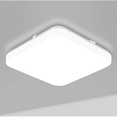 Lepro Led-plafondlamp, 24 W, IP44, 2400 lm, plafondlamp voor hal, keuken, balkon, hal, slaapkamer, badkamer, 5000 K, koudwit, diameter 23 cm Lepro Led-plafondlamp, 24 W, IP44, 2400 lm, plafondlamp voor hal, keuken, balkon, hal, slaapkamer, badkamer, 5000 K, koudwit, diameter 23 cm
