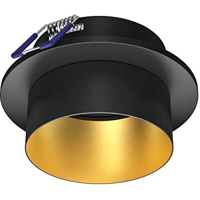 ledscom.de KRON plafondmontageframe, rond, zwart/goud mat ledscom.de KRON plafondmontageframe, rond, zwart/goud mat