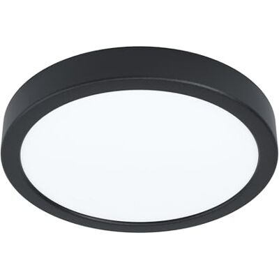 EGLO LED plafondlamp Fueva 5, Ø 21 cm, 1 lichtpunt, opbouwlamp, dimbaar, moderne plafondlamp van staal en een kunststof lichtoppervlak in zwart, wit, LED opbouwlamp, warmwit EGLO LED plafondlamp Fueva 5, Ø 21 cm, 1 lichtpunt, opbouwlamp, dimbaar, moderne plafondlamp van staal en een kunststof lichtoppervlak in zwart, wit, LED opbouwlamp, warmwit