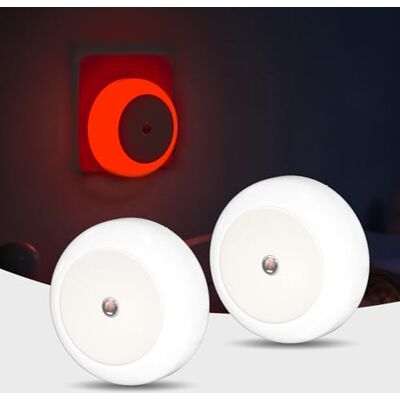Lamptobe Rood nachtlampje voor kinderen, 625 nm, rood licht, nachtlampje voor baby's, stopcontact met schemeringssensor, automatisch aan/uit, voor slaapkamer, kinderkamer, keuken, badkamer, hal, 2 Lamptobe Rood nachtlampje voor kinderen, 625 nm, rood licht, nachtlampje voor baby's, stopcontact met schemeringssensor, automatisch aan/uit, voor slaapkamer, kinderkamer, keuken, badkamer, hal, 2