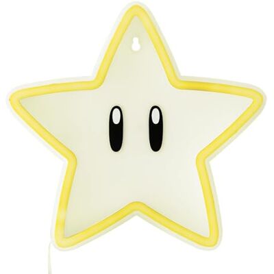 Paladone Super Star LED Neon Wandlamp, Officieel gelicentieerde Super Mario lamp met netsnoer voor thuis, slaapkamer, woonruimte, decoratie, cadeau voor Paladone Super Star LED Neon Wandlamp, Officieel gelicentieerde Super Mario lamp met netsnoer voor thuis, slaapkamer, woonruimte, decoratie, cadeau voor