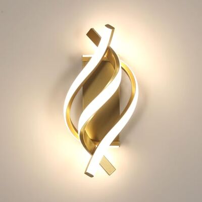 Comely Wandlamp voor binnen, led, 22 W, 2500 lm, goudkleurig, moderne wandlamp voor slaapkamer, woonkamer, hal, neutraal licht, 4500 K Comely Wandlamp voor binnen, led, 22 W, 2500 lm, goudkleurig, moderne wandlamp voor slaapkamer, woonkamer, hal, neutraal licht, 4500 K