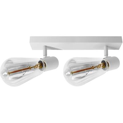Miratic Plafondspots E27 IP20 plafondverlichting voor woonkamer, keuken en slaapkamer, plafondlamp, spot voor binnenverlichting (geen lamp inbegrepen) (2 x 60 W) Miratic Plafondspots E27 IP20 plafondverlichting voor woonkamer, keuken en slaapkamer, plafondlamp, spot voor binnenverlichting (geen lamp inbegrepen) (2 x 60 W)