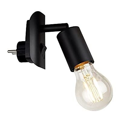 Briloner Verlichting stekkerlamp, stekkerlamp, 1x E27, max. 25 watt, incl. aan/uit-schakelaar, metaal, zwart, 95x67x78mm (LxBxH), 2602-015 Briloner Verlichting stekkerlamp, stekkerlamp, 1x E27, max. 25 watt, incl. aan/uit-schakelaar, metaal, zwart, 95x67x78mm (LxBxH), 2602-015