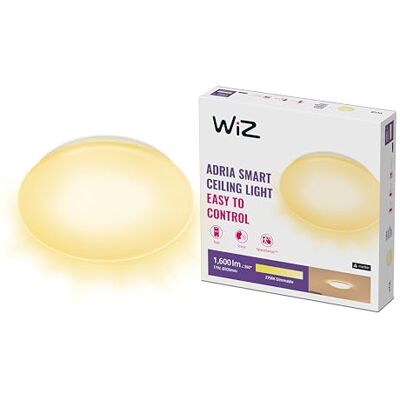 WiZ Plafondlamp Adria Warmwit Licht Slanke plafondlamp 17 W Wit Wi-Fi WiZ Plafondlamp Adria Warmwit Licht Slanke plafondlamp 17 W Wit Wi-Fi