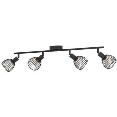 EGLO Sonnino plafondlamp, industriële plafondlamp met 4 draaibare spots, zwarte metalen lamp, verlichting voor woonkamer en slaapkamer, fitting E14 EGLO Sonnino plafondlamp, industriële plafondlamp met 4 draaibare spots, zwarte metalen lamp, verlichting voor woonkamer en slaapkamer, fitting E14