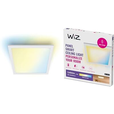 WiZ Plafondlamp LED Paneel 60 x 60 cm Warm- tot Koelwit Licht Slimme LED Verlichting 36W Vierkant Wit WiZ Plafondlamp LED Paneel 60 x 60 cm Warm- tot Koelwit Licht Slimme LED Verlichting 36W Vierkant Wit