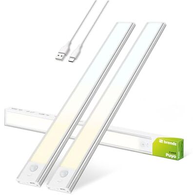 Brendz Led-lamp, oplaadbaar, led, keuken, ondermeubels, 2 x 40 cm, USB-C, 2200 mAh, 3 kleurtemperaturen, dimbaar, magnetisch, keukenlicht, puyo zilver Brendz Led-lamp, oplaadbaar, led, keuken, ondermeubels, 2 x 40 cm, USB-C, 2200 mAh, 3 kleurtemperaturen, dimbaar, magnetisch, keukenlicht, puyo zilver